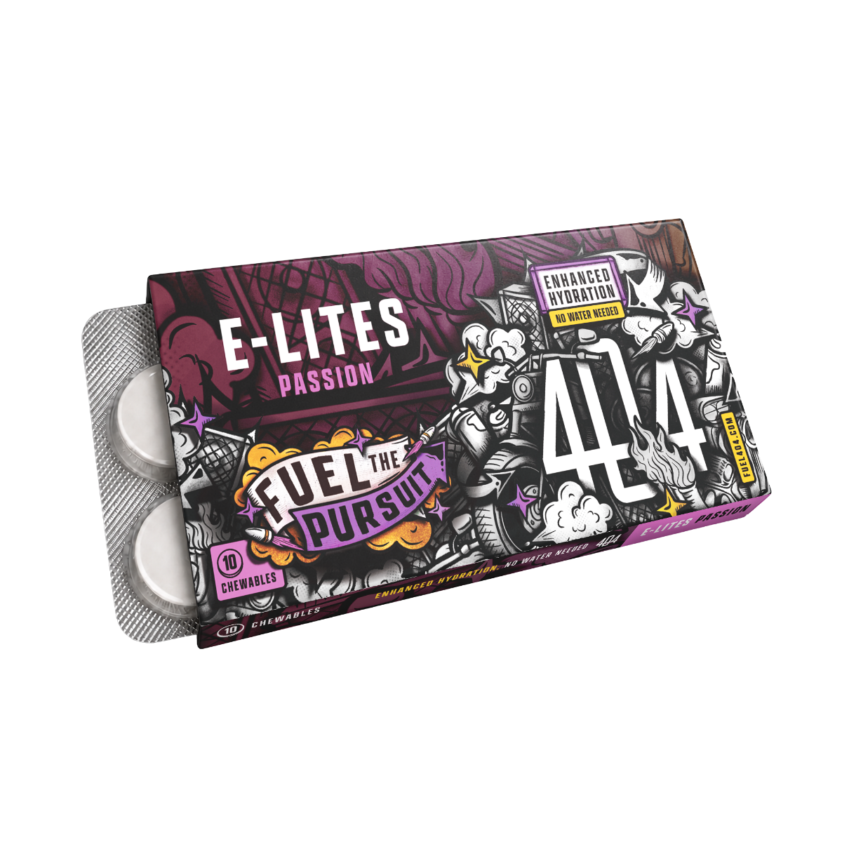 404 E-Lites Chewable Electrolyte Tablets Passion (10 Pack)