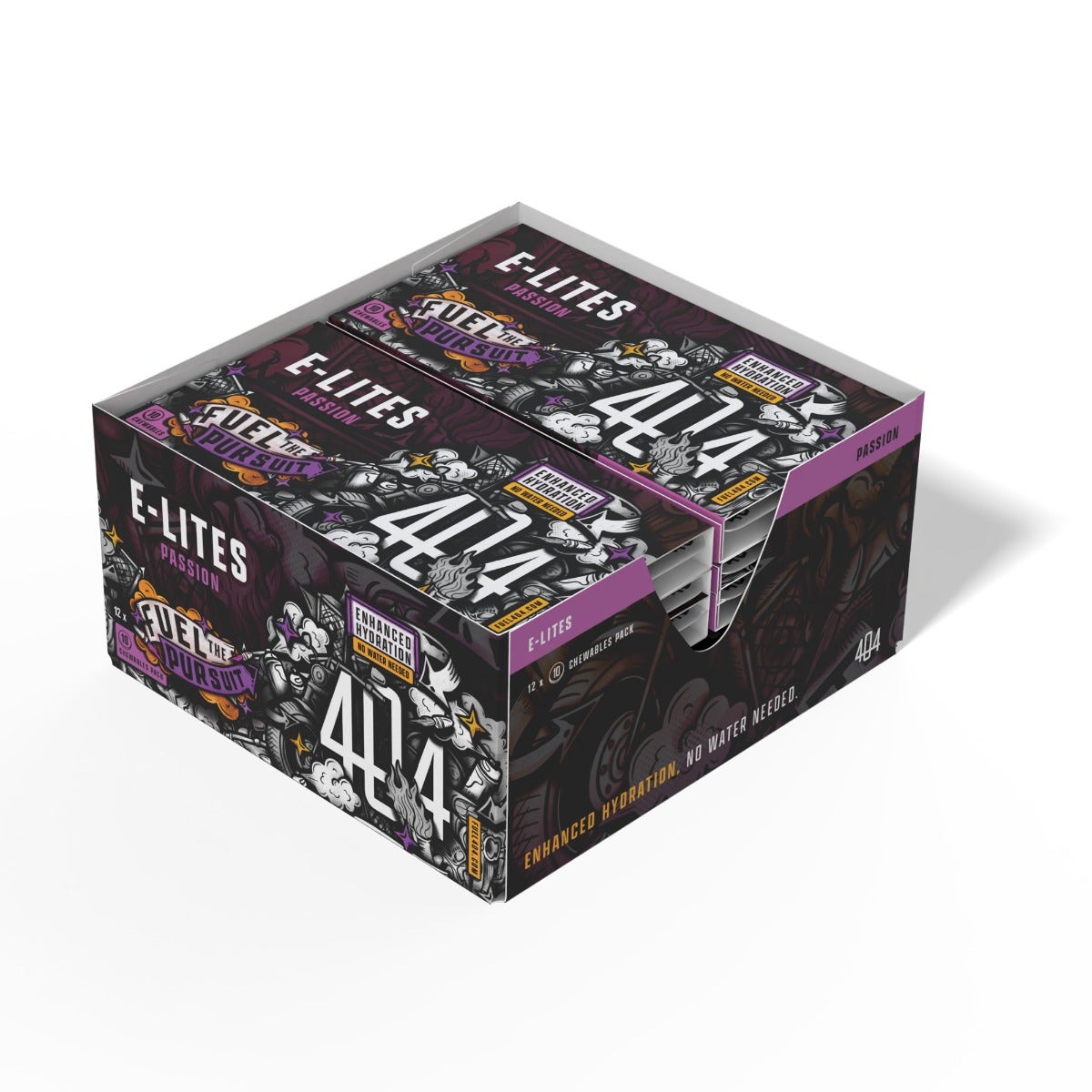 404 E-Lites Chewable Electrolyte Tablets Passion (Carton of 12 x 10 Pack) - Image 2