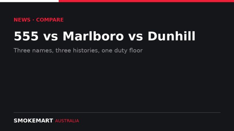 Smoke Mart Australia graphic: 555 vs Marlboro vs Dunhill
