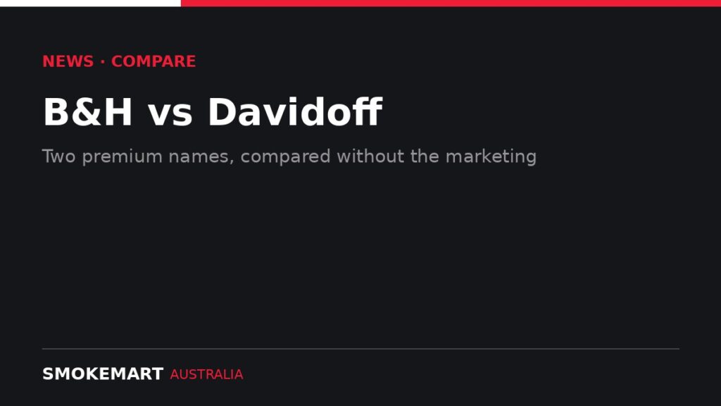 Smoke Mart Australia graphic: B&H vs Davidoff