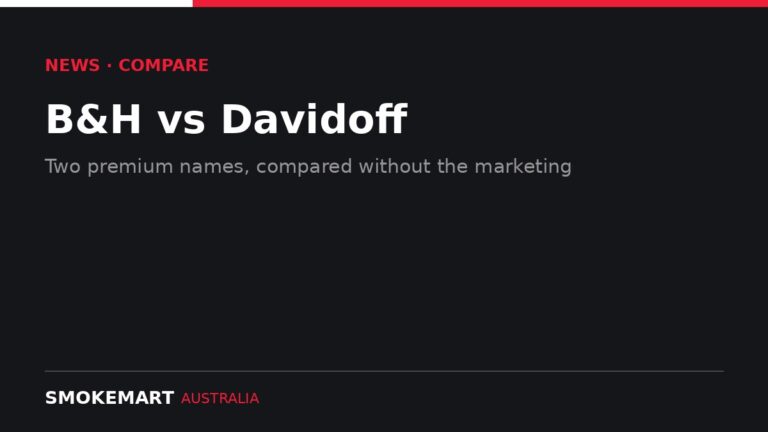 Smoke Mart Australia graphic: B&H vs Davidoff