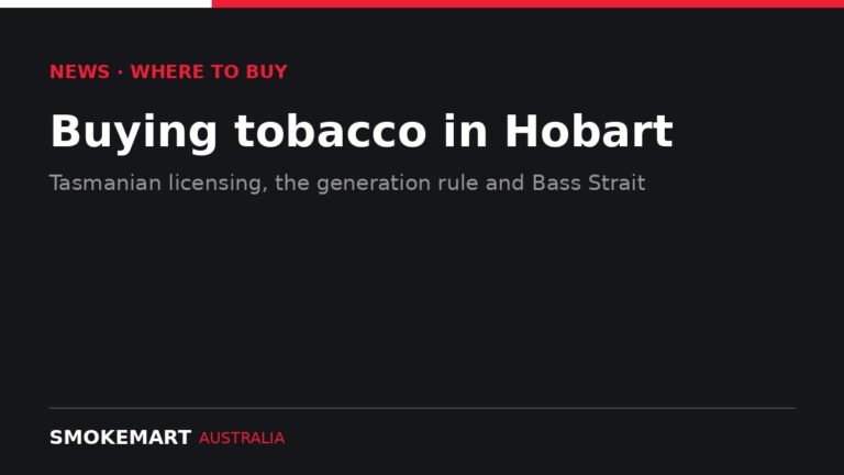 Smoke Mart Australia graphic: Buying tobacco in Hobart