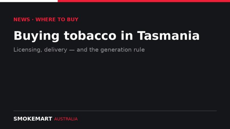 Smoke Mart Australia graphic: Buying tobacco in Tasmania
