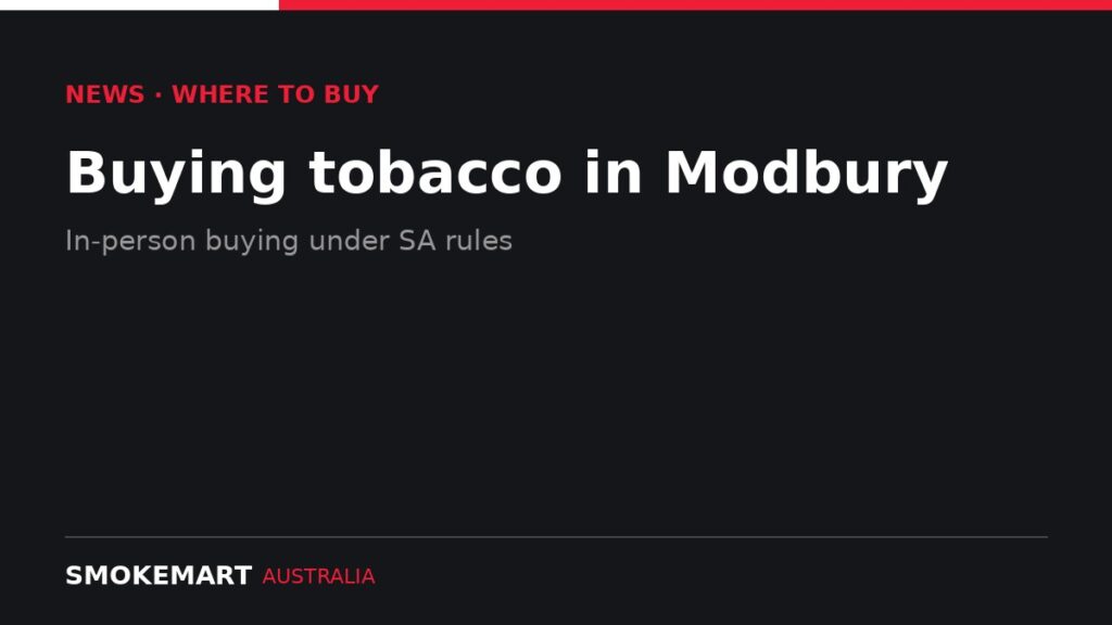 Smoke Mart Australia graphic: Buying tobacco in Modbury
