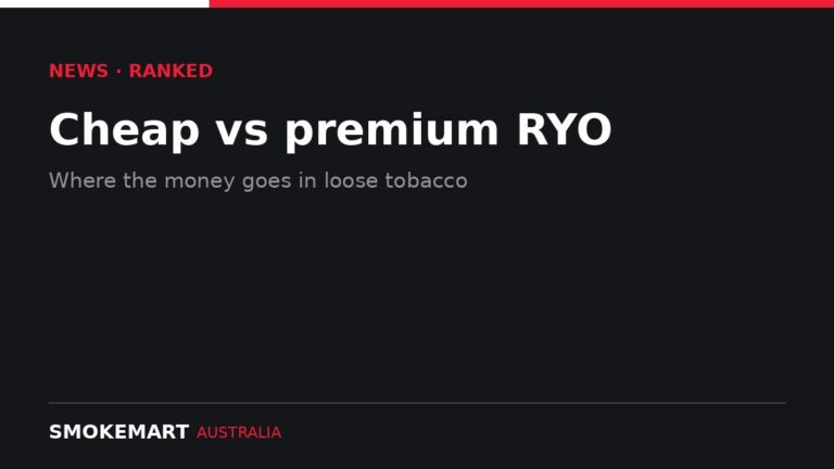 Smoke Mart Australia graphic: Cheap vs premium RYO