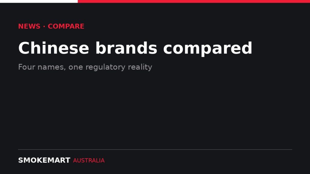 Smoke Mart Australia graphic: Chinese brands compared
