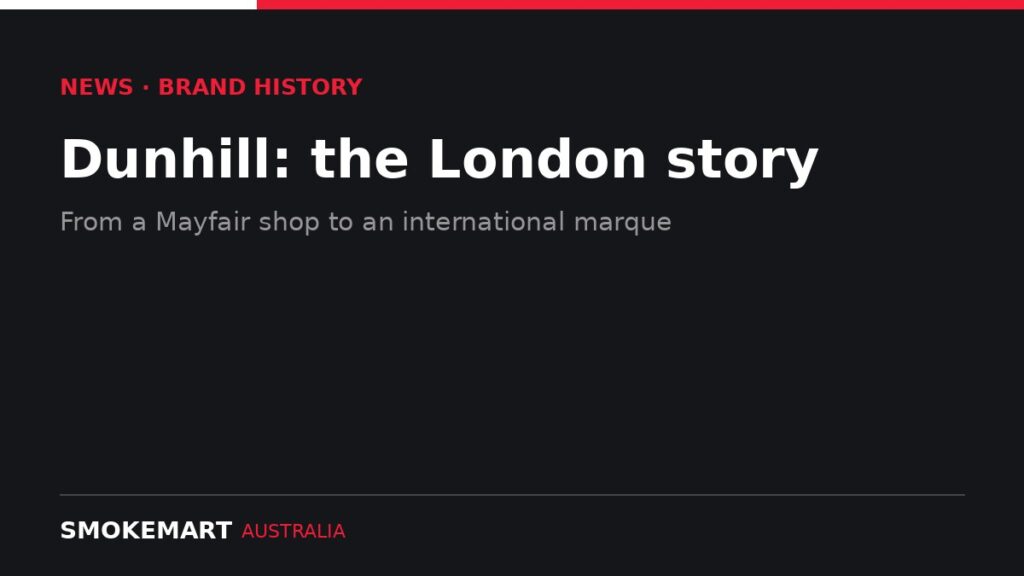 Smoke Mart Australia graphic: Dunhill: the London story