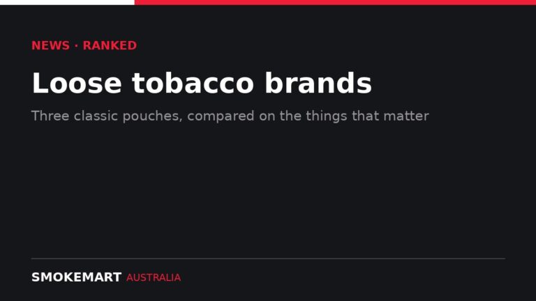 Smoke Mart Australia graphic: Loose tobacco brands