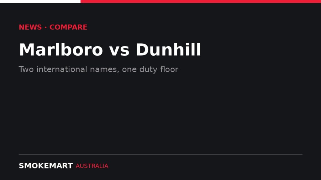 Smoke Mart Australia graphic: Marlboro vs Dunhill