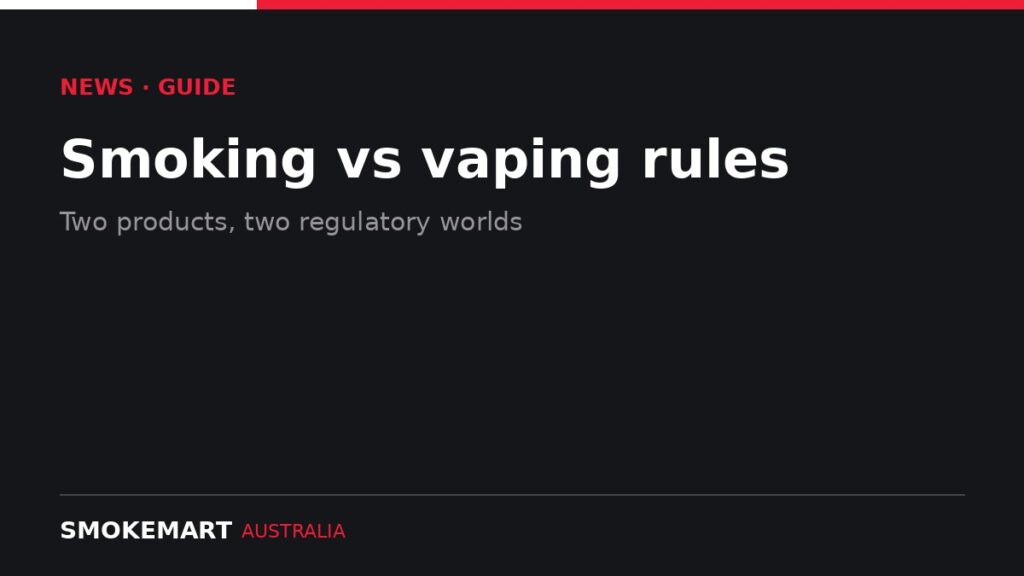 Smoke Mart Australia graphic: Smoking vs vaping rules