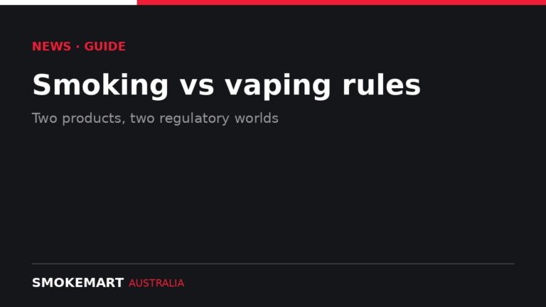 Smoke Mart Australia graphic: Smoking vs vaping rules