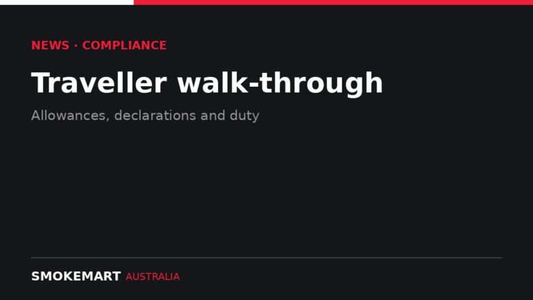 Smoke Mart Australia graphic: Traveller walk-through