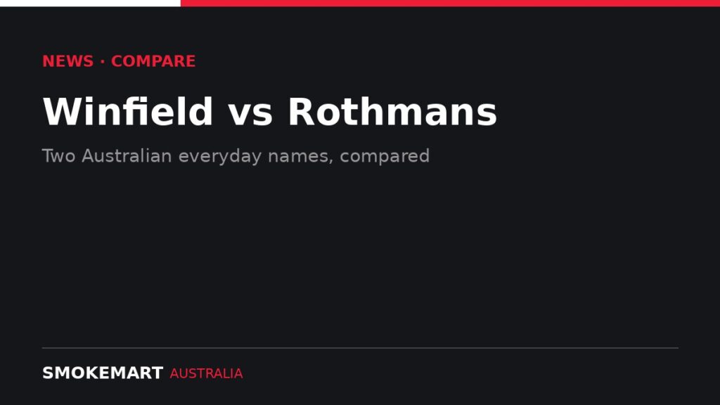 Smoke Mart Australia graphic: Winfield vs Rothmans
