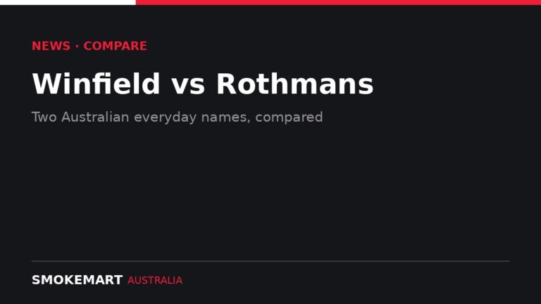 Smoke Mart Australia graphic: Winfield vs Rothmans