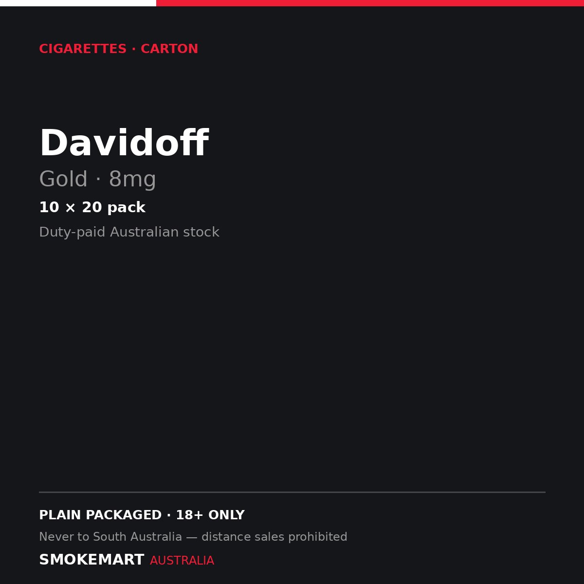 Davidoff Gold 8mg — Carton (10 × 20 pack)