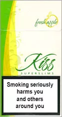 Kiss Super Slims Fresh Apple 100's — Carton (10 × 20 pack)