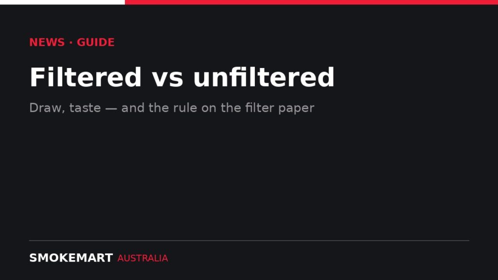 Smoke Mart Australia graphic: filtered vs unfiltered cigarettes