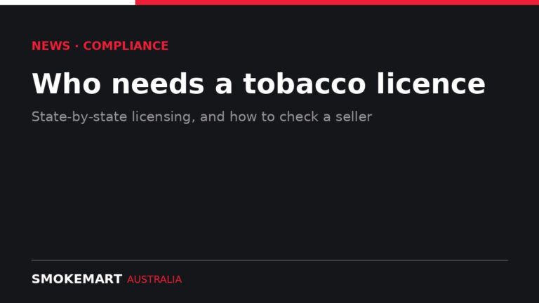 Smoke Mart Australia graphic: tobacco retail licensing in Australia