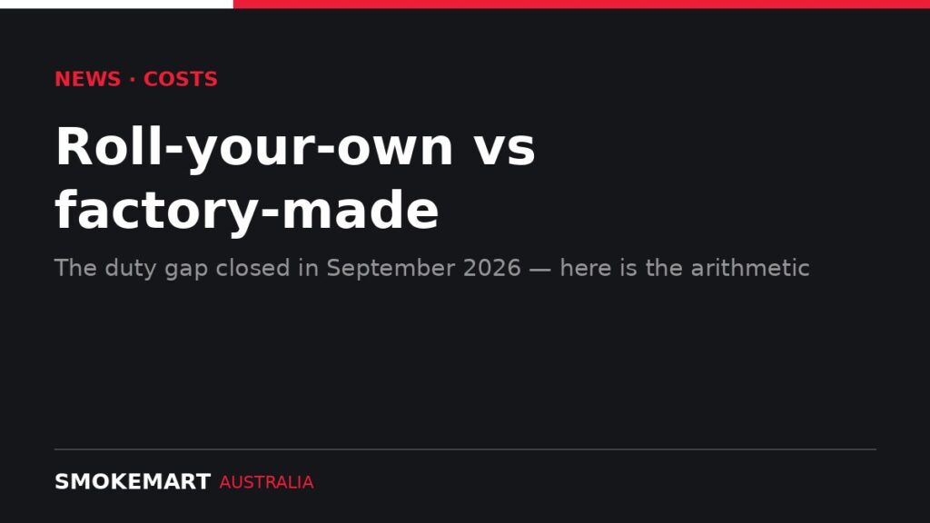 Smoke Mart Australia graphic: roll-your-own vs factory-made cost comparison