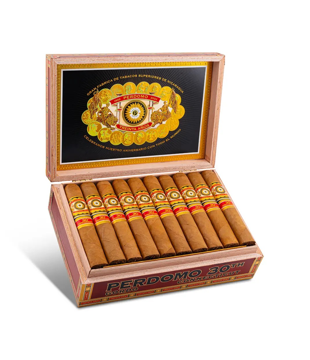 Perdomo 30th Anniversary Connecticut Box-Pressed Gordo Cigar — Box of 30