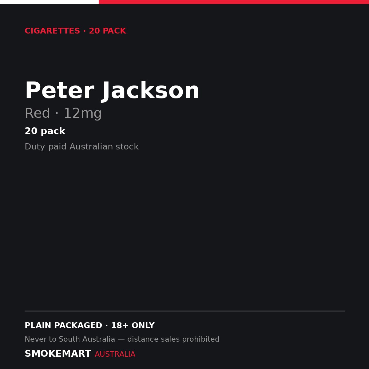 Peter Jackson Red 12mg — 20 pack