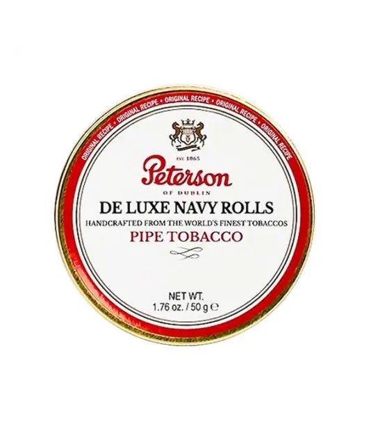 Peterson De Luxe Navy Roll Pipe Tobacco — Box of 5 × 50g tins