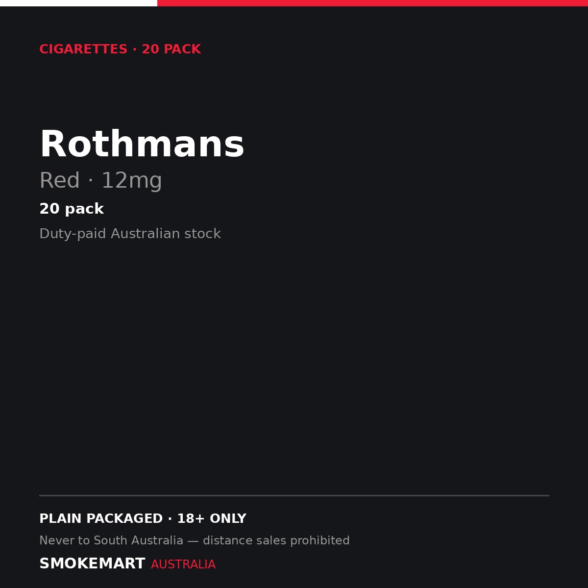 Rothmans Red 12mg — 20 pack