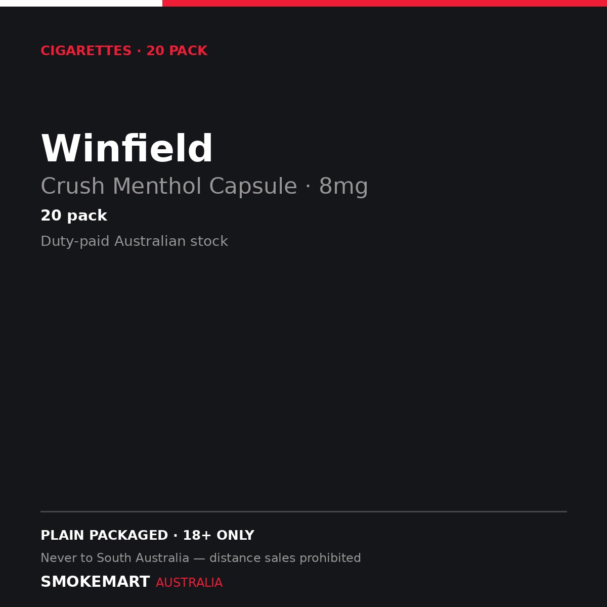 Winfield Crush Menthol Capsule 8mg — 20 pack